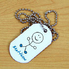 Stick Figure Personalized Dog Tag